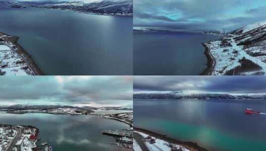4K航拍挪威特罗姆瑟无限风光美景高清在线视频素材下载
