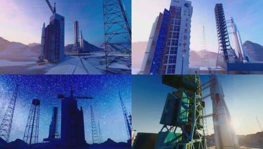 中国航天卫星发射基地三维动画高清在线视频素材下载