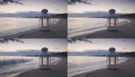 海滩上的灯笼高清在线视频素材下载