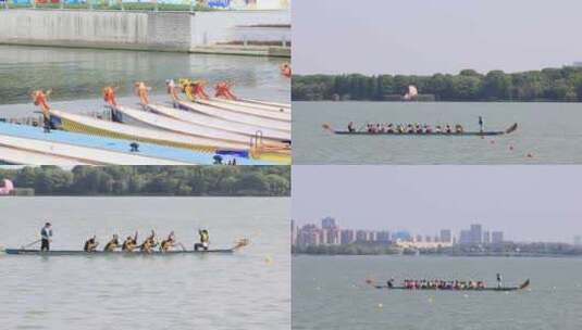 【8镜头合集】苏州园区金鸡湖端午龙舟龙船高清在线视频素材下载