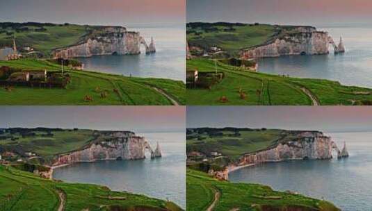 Etretat，诺曼底，海岸，海高清在线视频素材下载