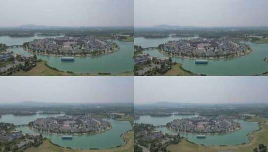 安徽蚌埠升明月景区航拍高清在线视频素材下载