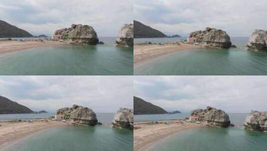 大岩石，海滩，海岸，海浪高清在线视频素材下载