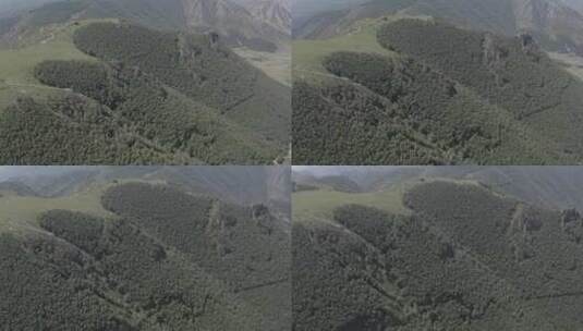 航拍内蒙古呼和浩特大青山井尔梁高山奇石高清在线视频素材下载