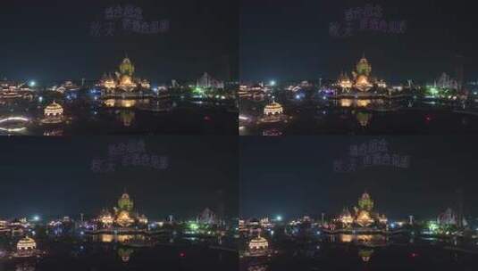 淮安西游乐园夜景高清在线视频素材下载