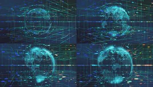 4k 地球旋转，充满科技感高清在线视频素材下载