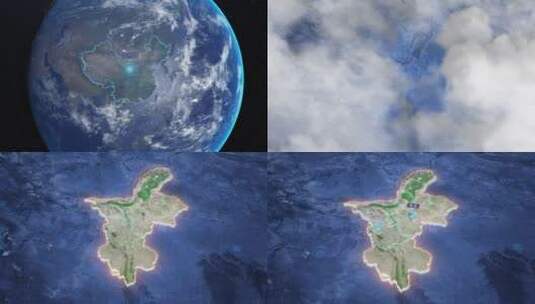 宁夏-地球俯冲到区位地图高清AE视频素材下载