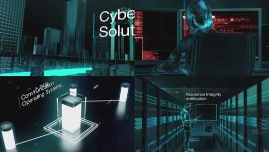未来科技感网络安全展示介绍开场动画高清AE视频素材下载