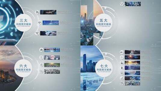 科技企业架构板块分支图文AE模板高清AE视频素材下载