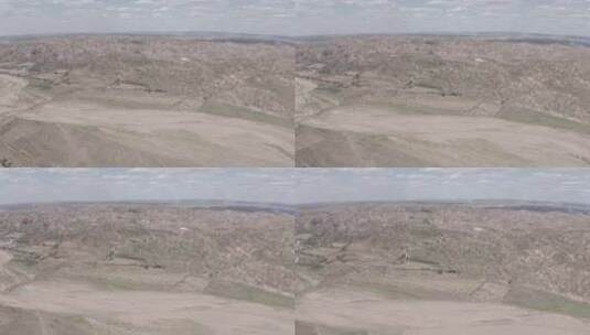 航拍内蒙古鄂尔多斯准格尔旗砒砂岩地貌高清在线视频素材下载