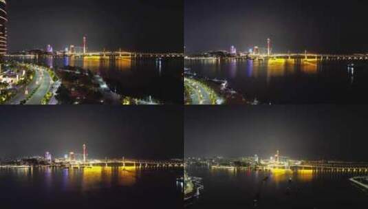 澳门大景澳门宣传澳门夜景航拍高清在线视频素材下载