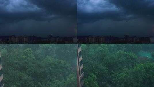 城市乌云暴雨 狂风暴雨高清在线视频素材下载