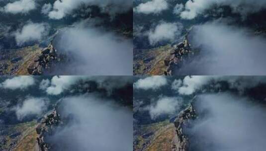 悬崖顶山移动的云层高清在线视频素材下载