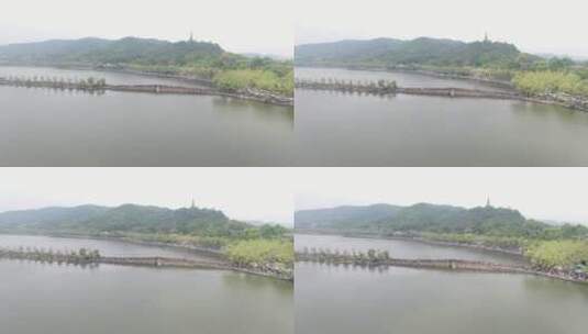 航拍杭州西湖断桥高清在线视频素材下载