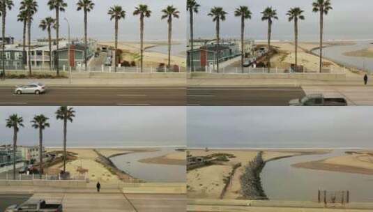 移轴拍摄海边道路高清在线视频素材下载