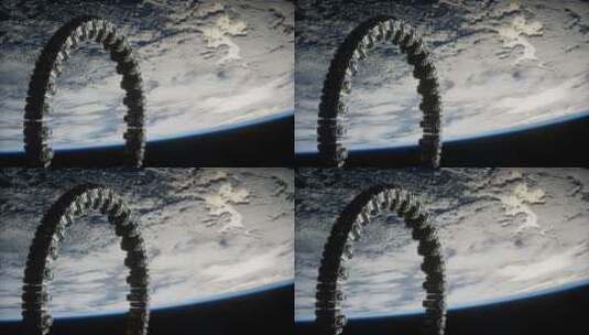 地球轨道上的未来空间站高清在线视频素材下载