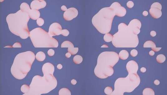 粉色气泡在紫色背景前流动变化高清在线视频素材下载