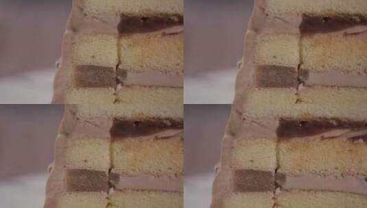 巧克力慕斯蛋糕栗子蛋糕高清在线视频素材下载