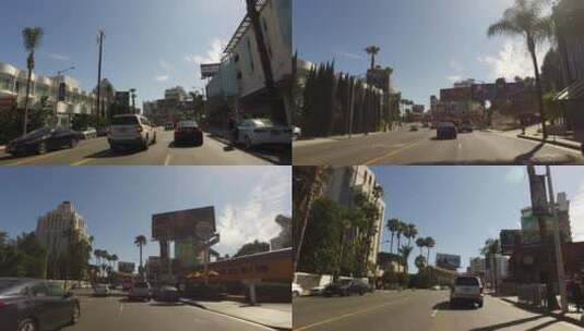 开车穿过街道的第一视角拍摄镜头高清在线视频素材下载