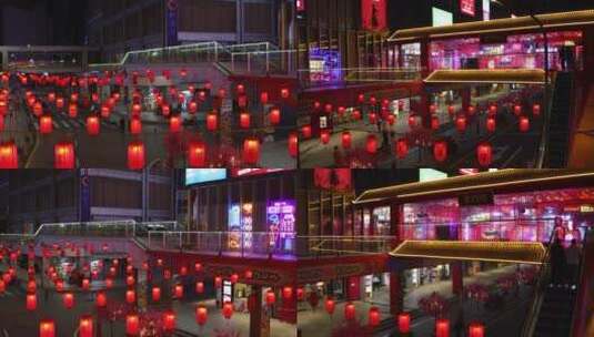 2022年新年春节城市张灯结彩红灯笼高清在线视频素材下载