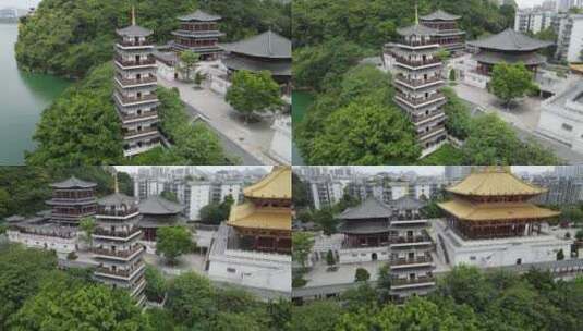 4K航拍广西柳州文庙历史文化古建筑高清在线视频素材下载