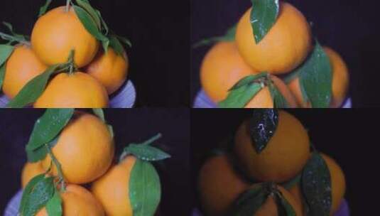 冲洗新鲜橙子柑橘桔子吃水果合集诱人 4K高清在线视频素材下载