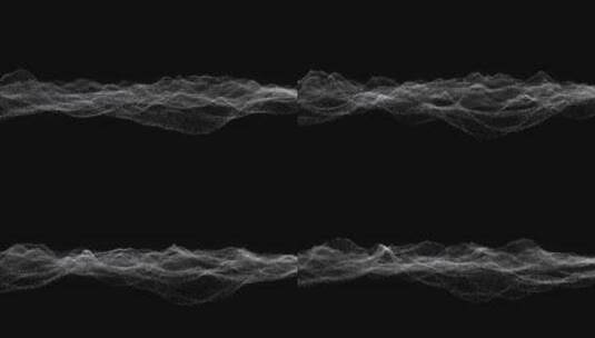 黑色夜空白色发光粒子波浪唯美梦幻动态视频高清在线视频素材下载