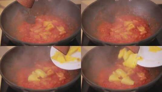 美食菠萝古老肉高清在线视频素材下载