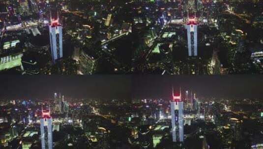 广州中信广场天河城市夜景高清在线视频素材下载