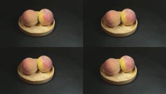 白花桃桃子水果高清在线视频素材下载
