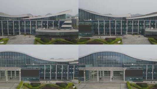 航拍广西桂林国际会展中心甲秀广场高清在线视频素材下载