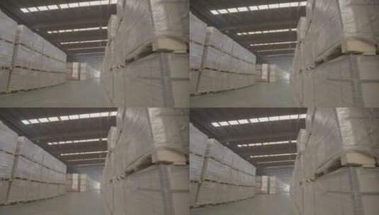菱镁产业钢铁行业镁碳砖加工车间LOG高清在线视频素材下载