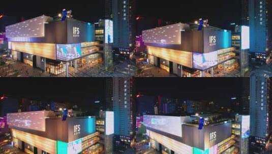 长沙ifs国金中心商业购物中心航拍高清在线视频素材下载
