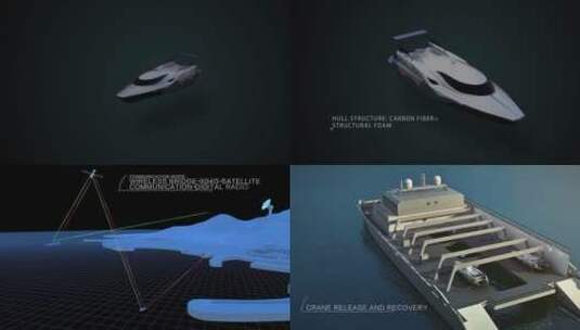无人船产品三维动画高清在线视频素材下载