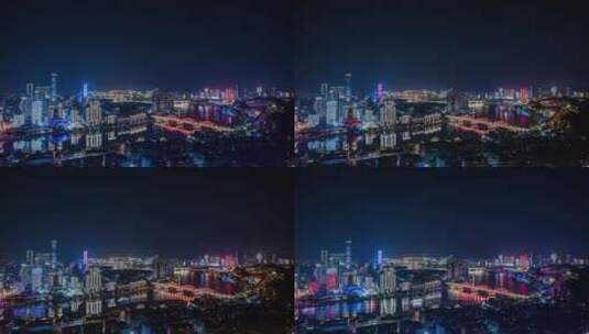 4k延时广西柳州夜景新城区CBD素材高清在线视频素材下载