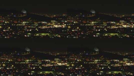 夜间的城市灯光高清在线视频素材下载