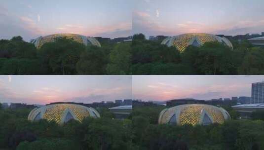 武汉新能源研究院大楼，环绕上升镜头高清在线视频素材下载