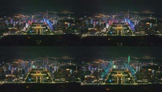 【正版5K素材】深圳市民中心灯光秀航拍夜景高清在线视频素材下载