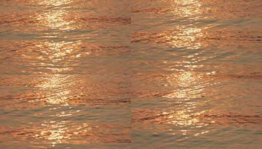 夕阳下傍晚金色水面波光粼粼高清在线视频素材下载