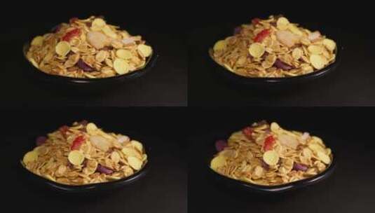 健康营养混合麦片高清在线视频素材下载