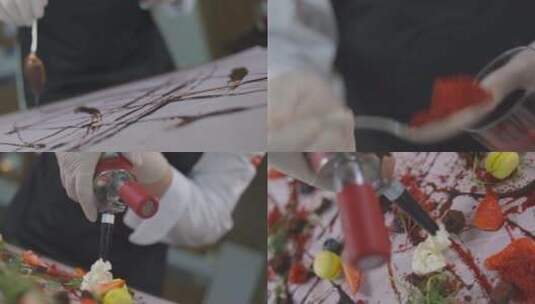 甜点师 甜点甜品蛋糕制作 挤奶油高清在线视频素材下载
