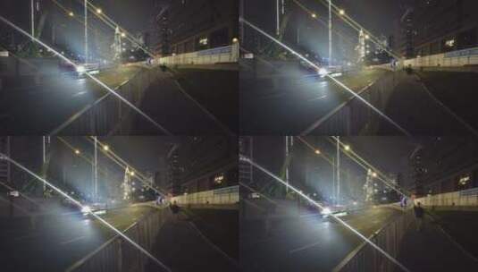 孤独 夜景 街头 徘徊 霓虹灯高清在线视频素材下载