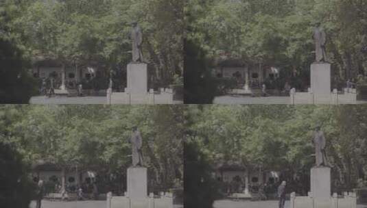 【空镜】4K雕塑-秦起烈士-无锡公花园-log高清在线视频素材下载
