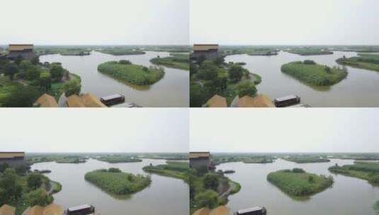 航拍宁波慈溪市杭州湾国家湿地公园4K航拍高清在线视频素材下载