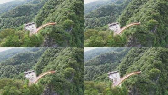 湖北神农架5A景区彩虹桥航拍高清在线视频素材下载