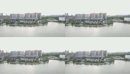 上海之鱼奉贤泡泡公园奉贤博物馆全景4K航拍高清在线视频素材下载