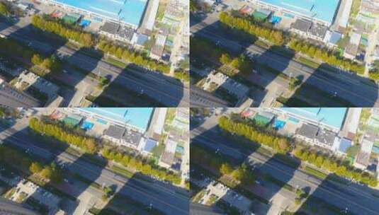 航拍陕西城市现代化发展建筑高清在线视频素材下载