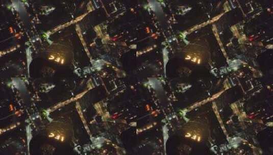 俯拍珠江新城夜景高清在线视频素材下载
