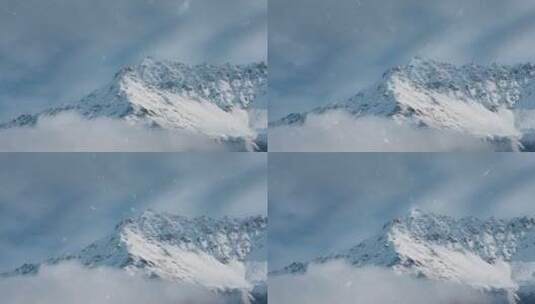 雪中的山脉高清在线视频素材下载
