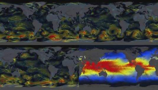 洋流全球流动图高清在线视频素材下载